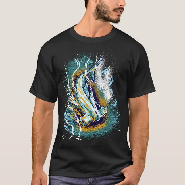 Hammer Shark Illustration T Shirt (Framsida)