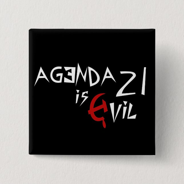 Hammer Sickle Agenda 21 är ondskefull Knapp (Framsida)