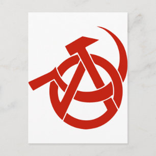 HAMMER SICKLE ANARKI LOGO VYKORT