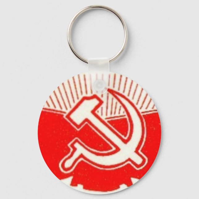 Hammer, Sickle och Red Flaggor Nyckelring (Framsida)