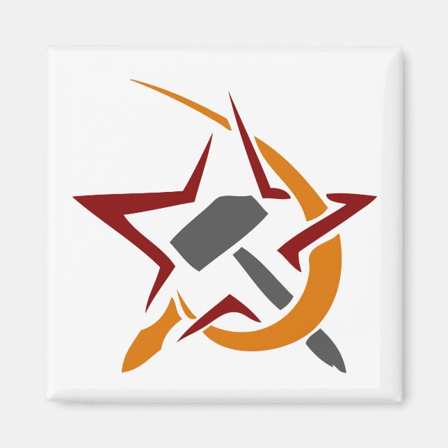 HAMMER SICKLE RED STAR MAGNET (Framsidan)