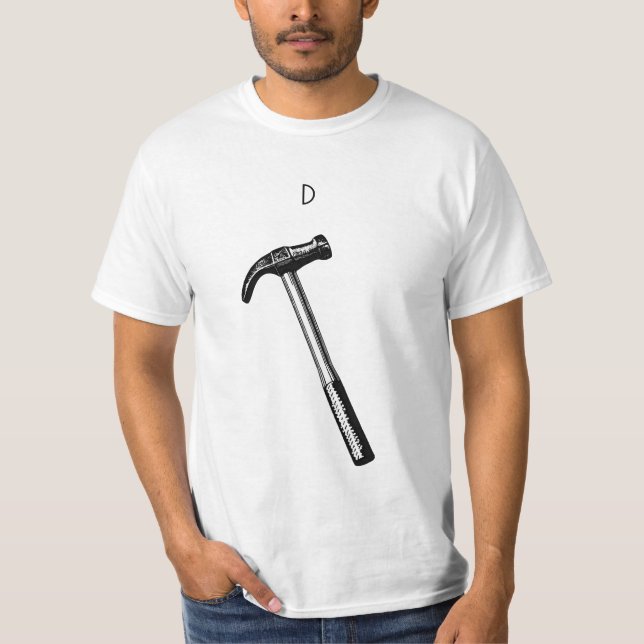 Hammer Teckning, vintage verktyg illustration. T Shirt (Framsida)