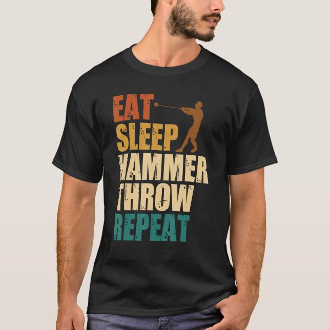 Hammer Thrower Track Fält Athletic T Shirt (Framsida)
