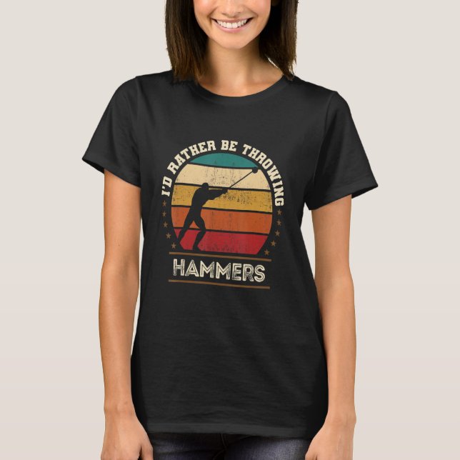 Hammer Thrower Track Fält Athletic T Shirt (Framsida)