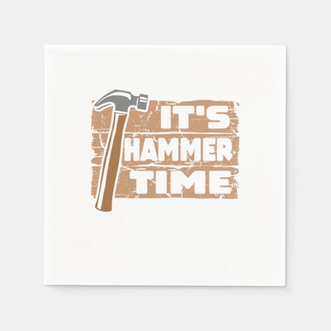 Hammer Time Funny Carpenter Woodworking Pappersservett (Framsidan)