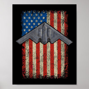 Hammer Time Stealth B-2 Militär Midnatt Flygplan Poster