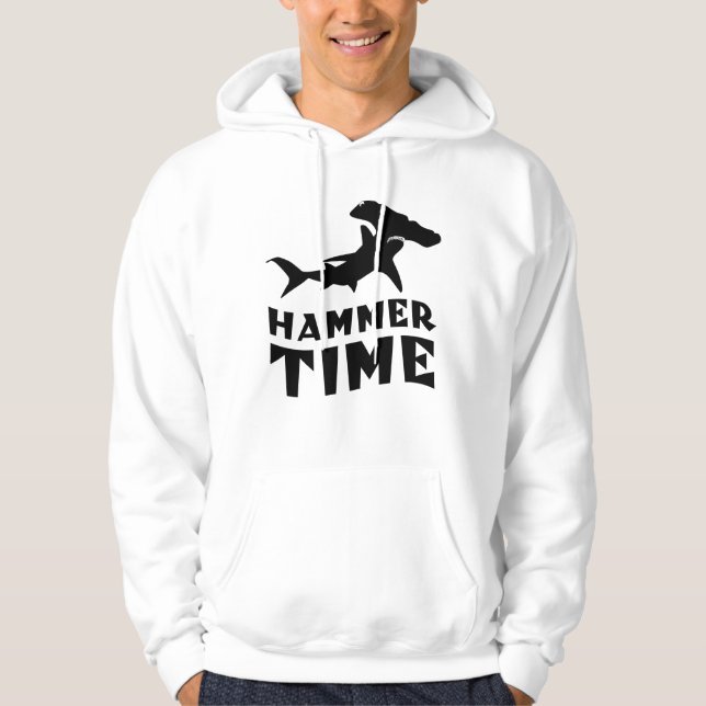Hammer Time | Utformning av Hammerhead Shark Älska Hoodie (Framsida)