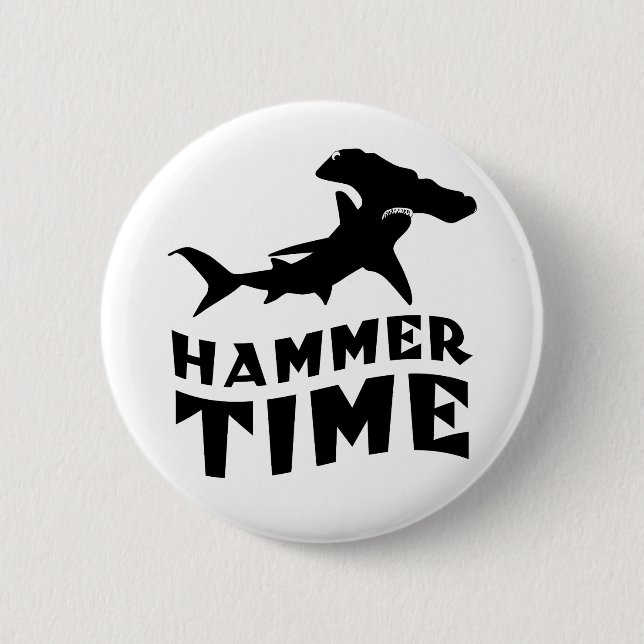 Hammer Time | Utformning av Hammerhead Shark Älska Knapp (Framsida)