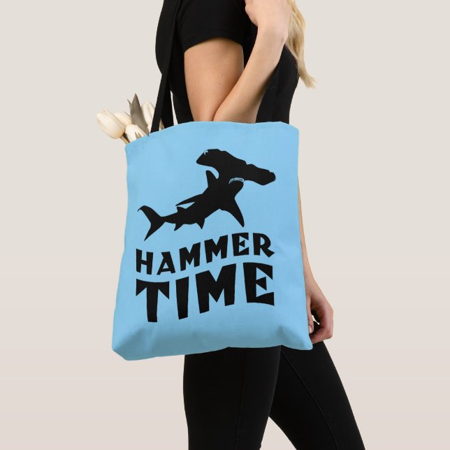 Hammer Time | Utformning av Hammerhead Shark Älska Tygkasse (Närbild)