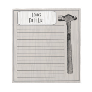 Hammer ut det ur låxan, handy man Chore List Monog Anteckningsblock