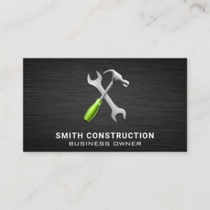 Hammer Wrench Construction Carpentry Verktyg Visitkort