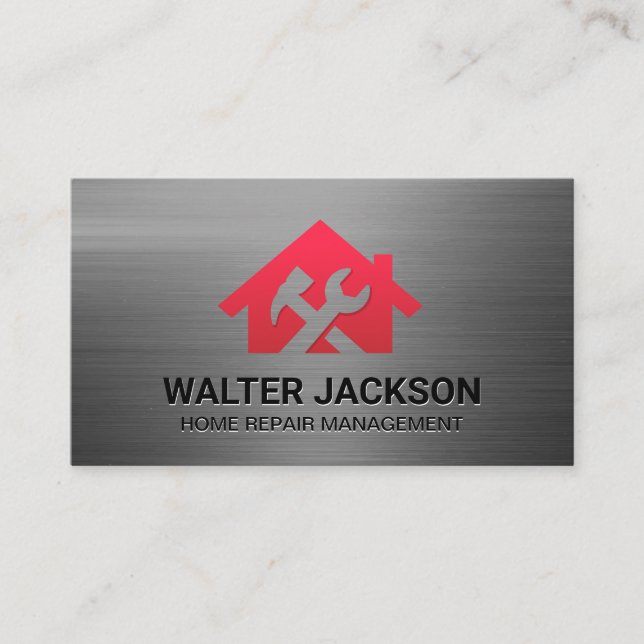 Hammer Wrench House Logotyp | Hemrenoveringar Visitkort (Framsida)