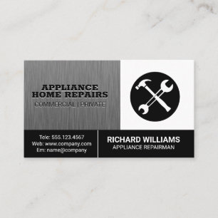 Hammer Wrench Logotyp Reparatör Visitkort