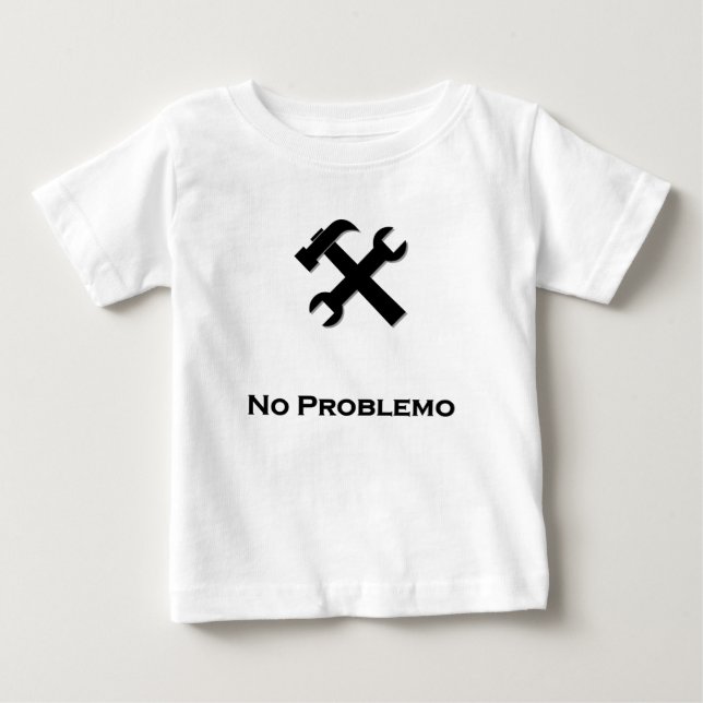 Hammer Wrench No Problemo Black T-shirt (Framsida)