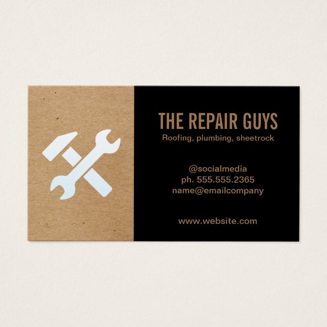 Hammer Wrench | Reparationsmateriel Visitkort (Framsidan)