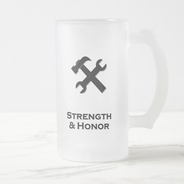 Hammer Wrench Strength and Honor Black Frostat Ölglas (Höger)