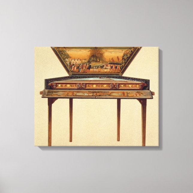 Hammered dulcimer i en målad ljudbox, 18 cent canvastryck (Framsida)