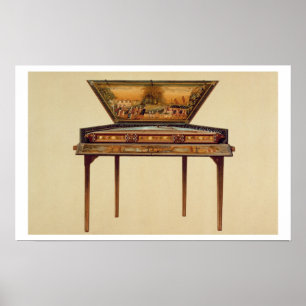 Hammered dulcimer i en målad ljudbox, 18 cent poster