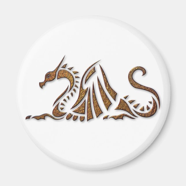 Hammered Rust Dragon Magnet (Framsidan)