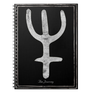 Hammered silver-stiliserad planet Neptune-symbol Anteckningsbok
