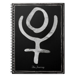 Hammered silver stilized Pluto-planetsymbol Anteckningsbok