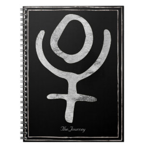 Hammered silver stilized Pluto-planetsymbol Anteckningsbok