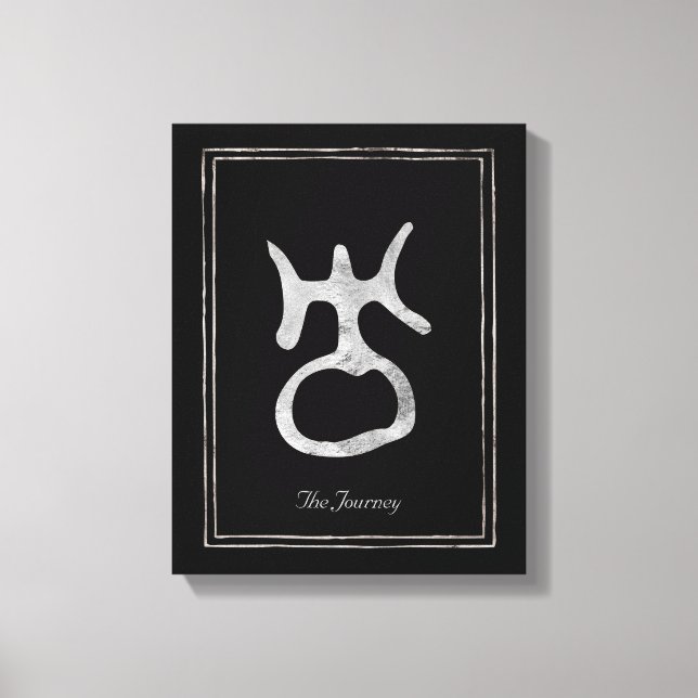 Hammered silver stilized Uranus-planetsymbol Canvastryck (Framsida)