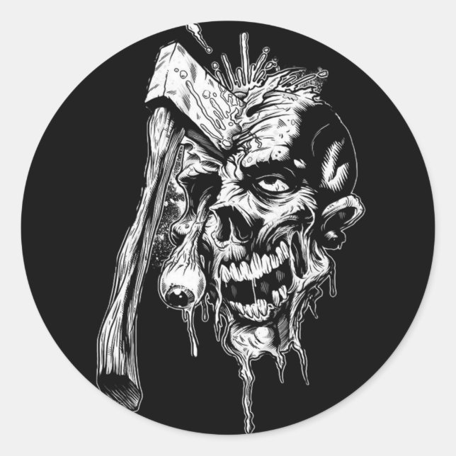 Hammered Skull Runt Klistermärke (Framsida)