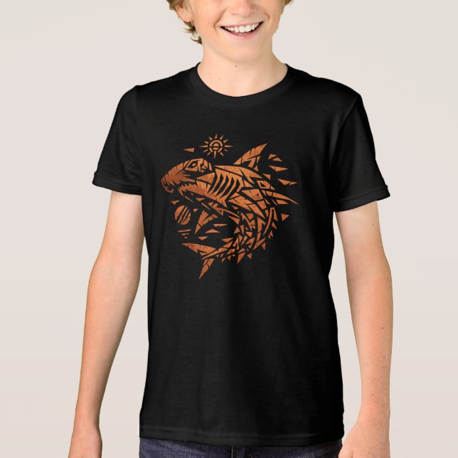 Hammerhaj Kids - Grafisk Ocean Djur T Shirt (Framsida)