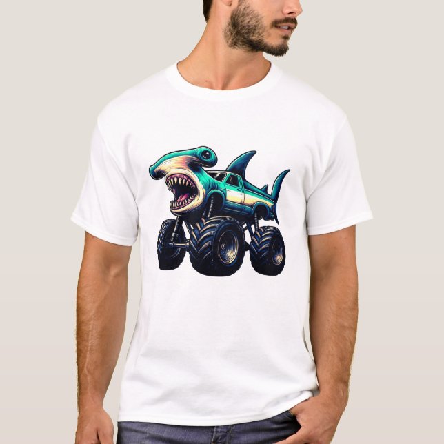 Hammerhaj Monster Truck T Shirt (Framsida)