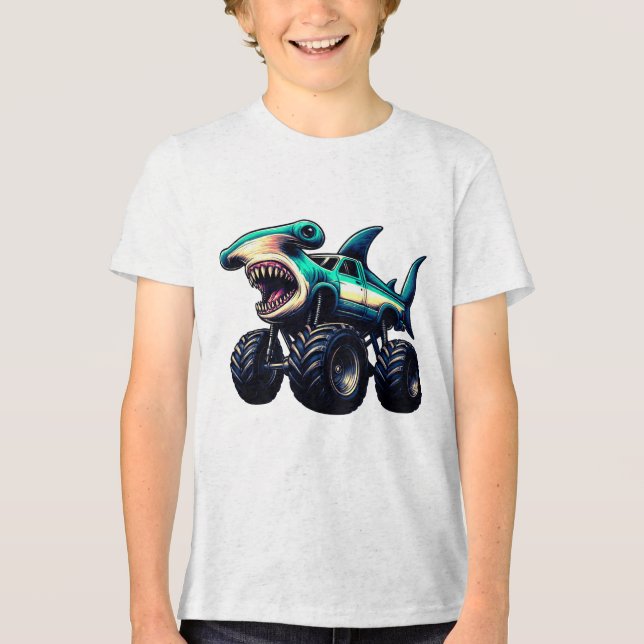 Hammerhaj Monster Truck T Shirt (Framsida)