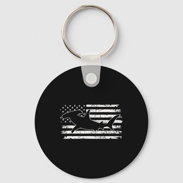 Hammerhaj Us Flagga Självständighetsdag  Nyckelring (Framsida)