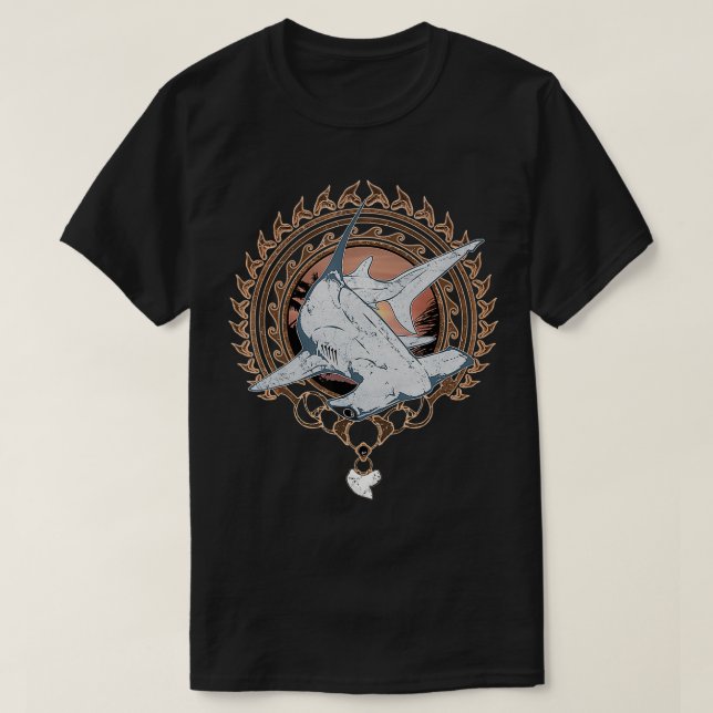 Hammerhead Polynesian Tribal T Shirt (Design framsida)