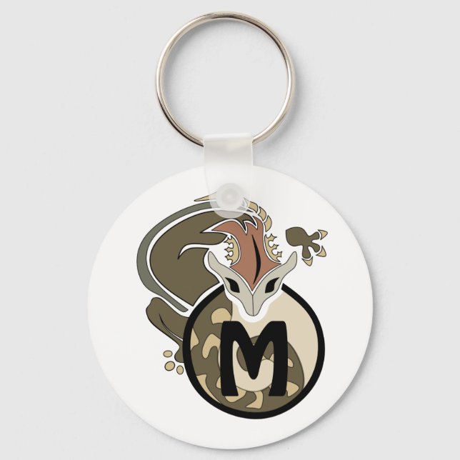 Hammerhead Salamander Monogram Nyckelring (Framsida)