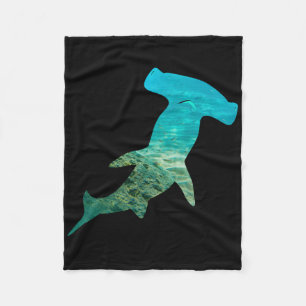 Hammerhead Shark Älskare Silhouette Earth Day och Fleecefilt