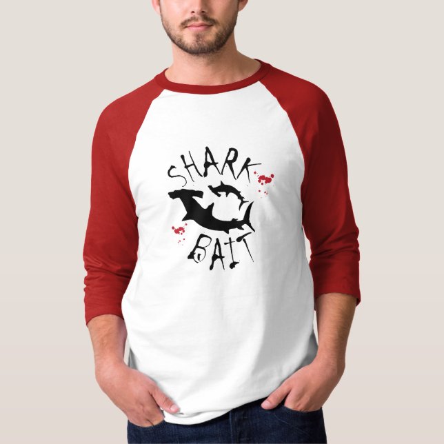 Hammerhead Shark Attack Blood Splatter T Shirt (Framsida)