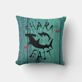 Hammerhead Shark Attack Roligt Surfa Shack Blue Kudde