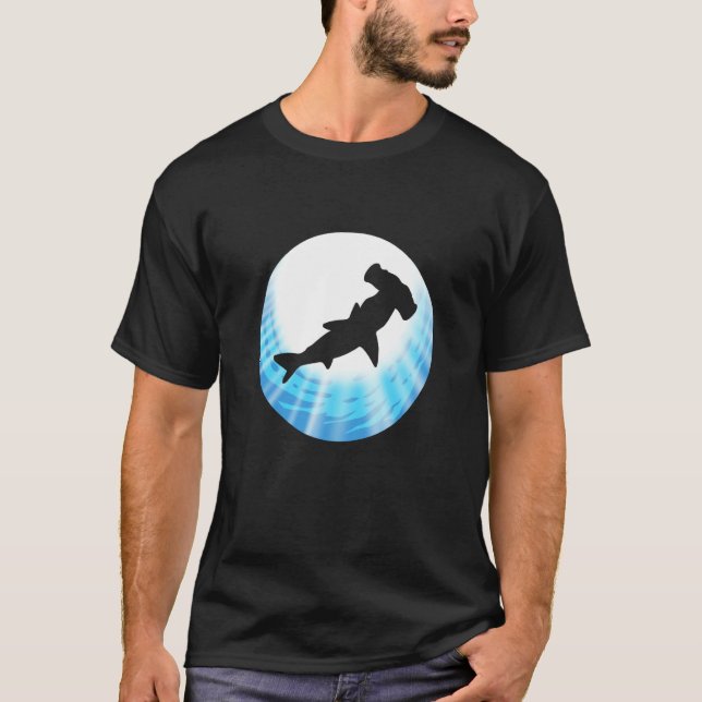 Hammerhead Shark Blue Animal Person T Shirt (Framsida)