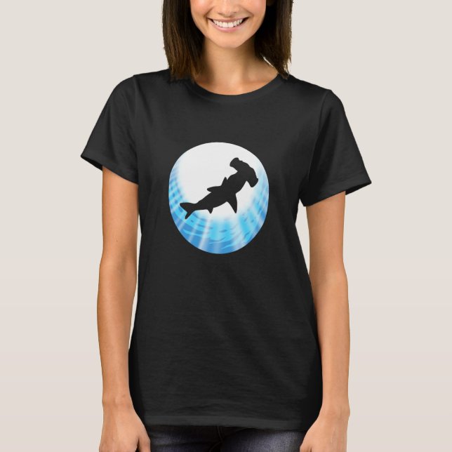 Hammerhead Shark Blue Animal Person T Shirt (Framsida)