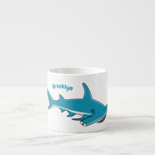 Hammerhead shark cartoon illustration espressomugg
