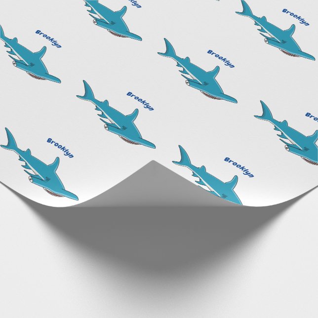 Hammerhead shark cartoon illustration presentpapper (Hörn)