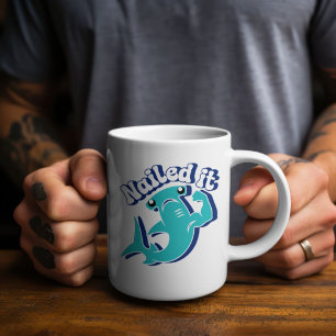 Hammerhead Shark Flexing Nailed It Kaffemugg
