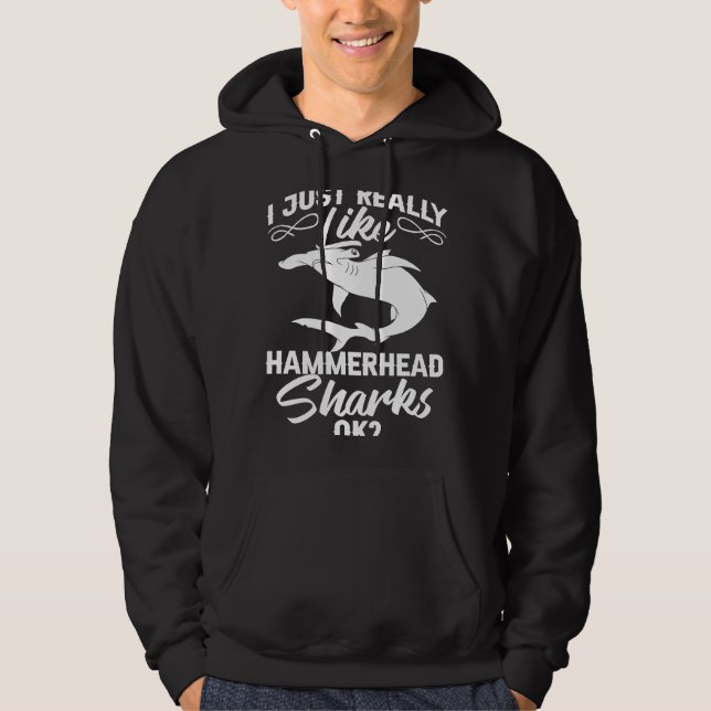 Hammerhead Shark Head Tooth Hoodie (Framsida)