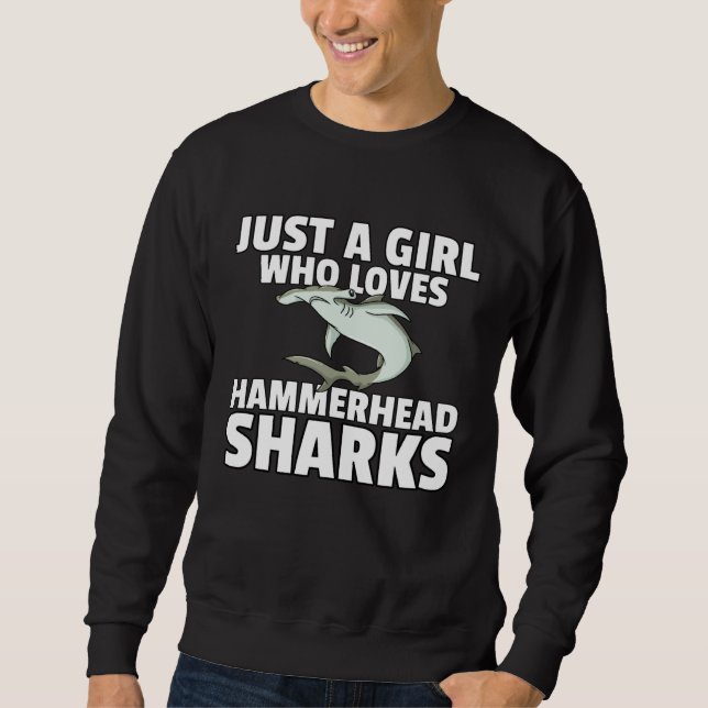 Hammerhead Shark Kids Lång Ärmad Tröja (Framsida)