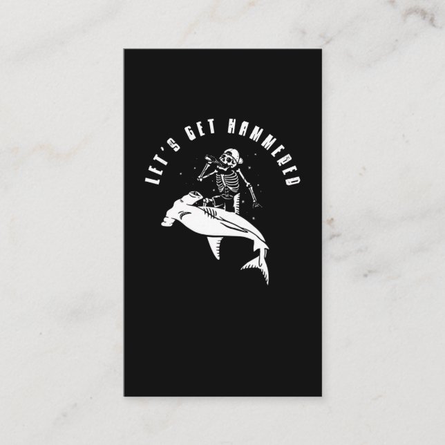 Hammerhead Shark Party Funny Beer Drinking Humor Visitkort (Framsida)