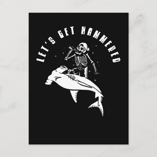 Hammerhead Shark Party Funny Beer Drinking Humor Vykort (Framsida)