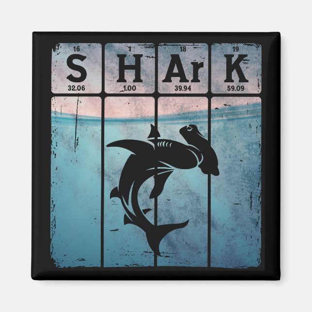 Hammerhead Shark Periodic Bord Inslag kemi Magnet (Framsidan)