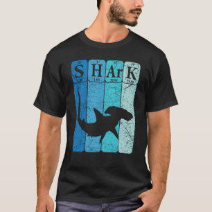Hammerhead Shark Periodic Bord Inslag Retro Sha T Shirt