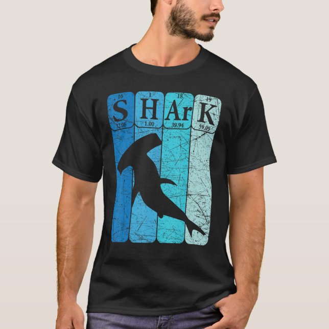Hammerhead Shark Periodic Table Elements Retro Sha T Shirt (Framsida)