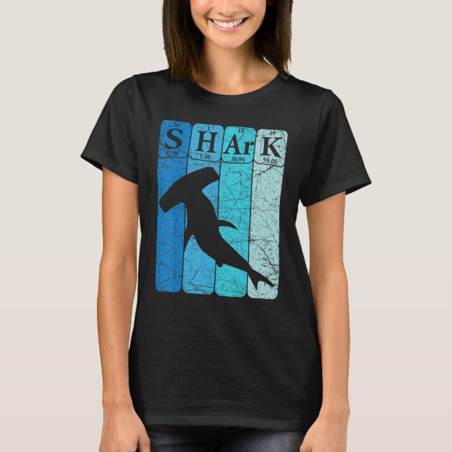 Hammerhead Shark Periodic Table Elements Retro Sha T Shirt (Framsida)